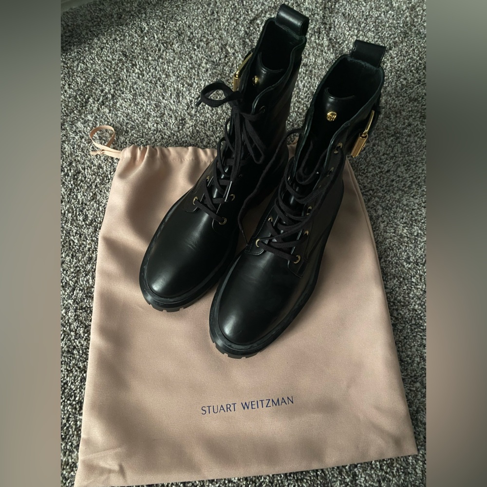 Stuart Weitzman Women's Ultra Lug Sole Buckle Combat Boots | BRAND NEW, SIZE 6